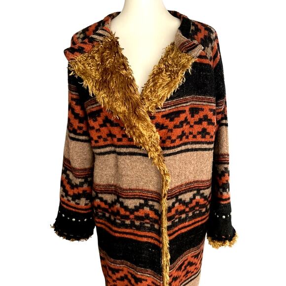 Early Y2K Another Important Culture Reversible Wool & Shearling Coat – M - Picture 3 of 12